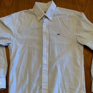Vineyard Vines Button Down Whale Shirt Blue/White